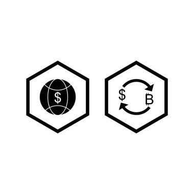 Beyaz Arkaplan Vektörü İzole Edilmiş Elementler Üzerine 2 iş simgesi kümesi...