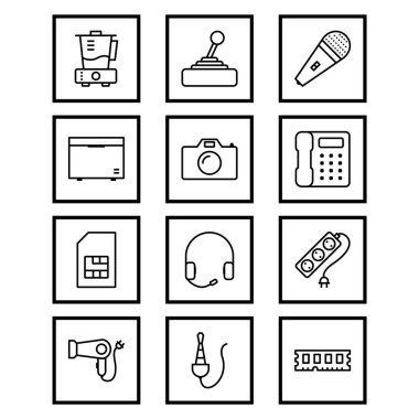 Kişisel ve Ticari Kullanım İçin 12 Simge Elektronik Aygıt...