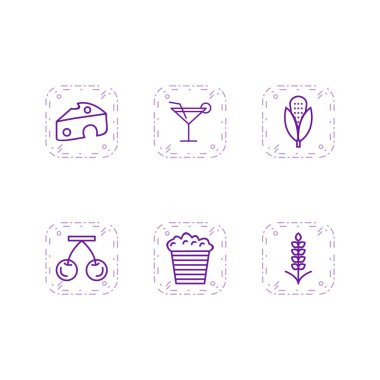 Kişisel ve ticari kullanım için 6 Simge Yiyecek...