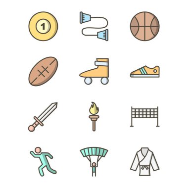 Kişisel ve iletişim için spor ve oyun simgesi...