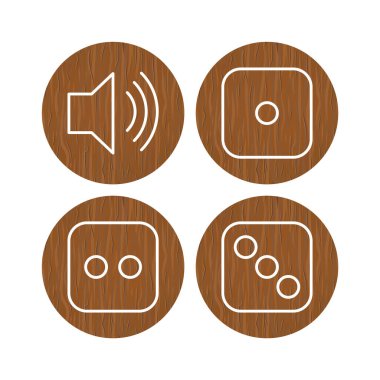 4 Evrensel Simge Sayfası Beyaz Arkaplanda İzole Edildi...