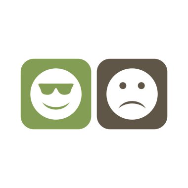 Beyaz arkaplanda 2 çift emoji simgesi izole edildi...