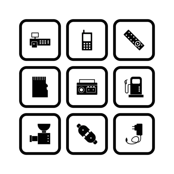 Set Dispositivos Electrónicos Iconos Sobre Fondo Blanco Vector Elementos Aislados — Vector de stock