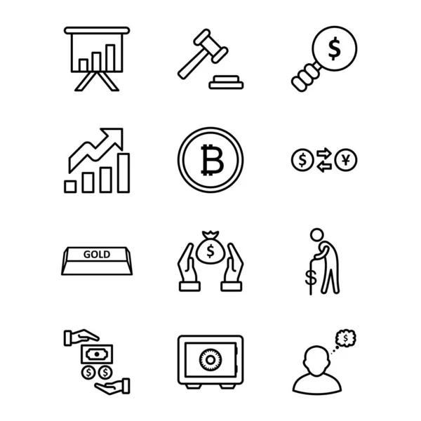Conjunto Iconos Bancarios Para Uso Personal Comercial — Vector de stock