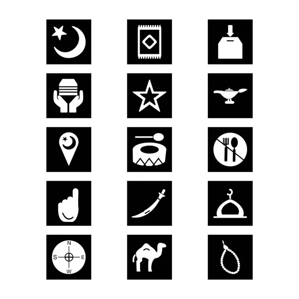Ramadan Symbole Für Den Persönlichen Und Kommerziellen Gebrauch — Stockvektor