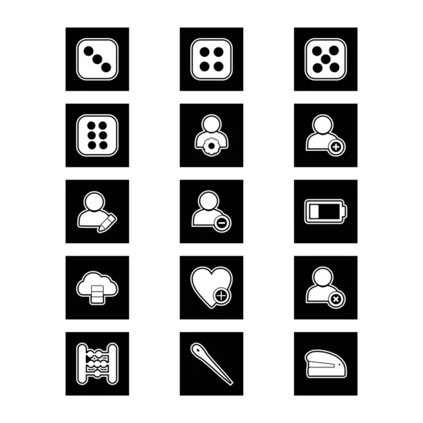 Set Van Universele Pictogrammen Witte Achtergrond Vectorgeïsoleerde Elementen — Stockvector