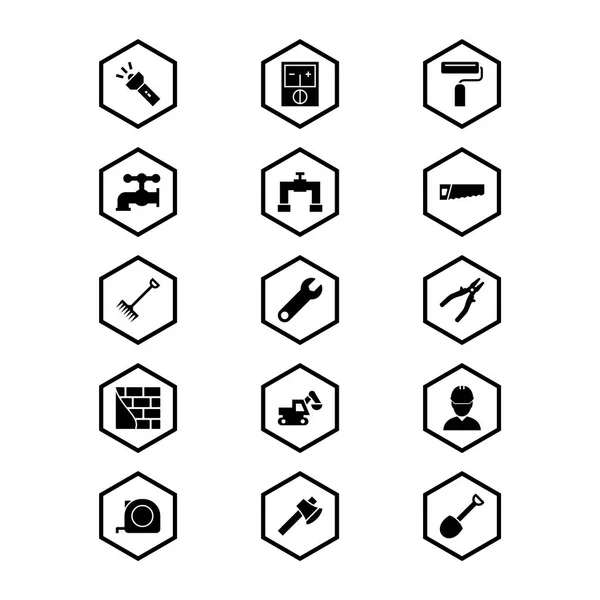 Constructie Pictogramplaat Geïsoleerd Witte Achtergrond — Stockvector