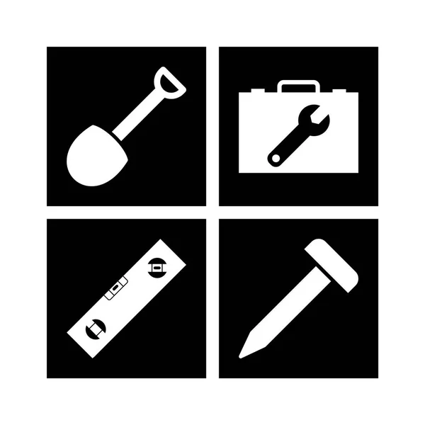 Set Construction Icons Isolated White Background — Stock Vector