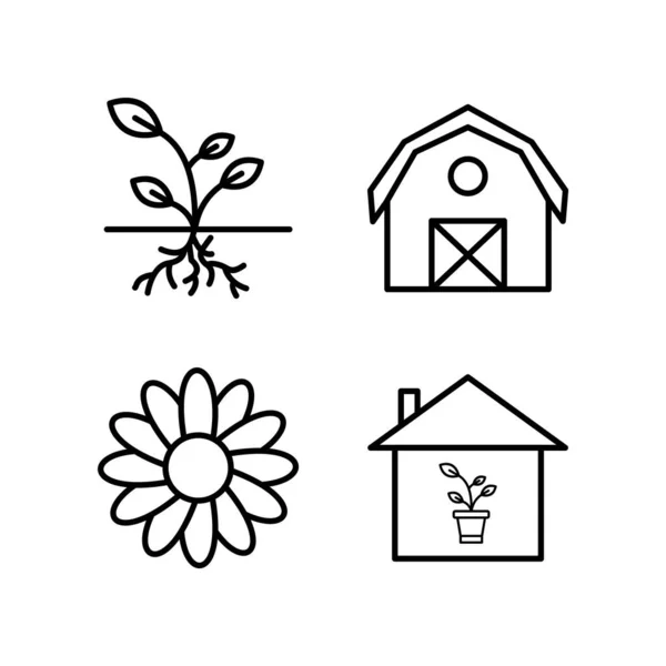 Icon Set Von Gartenarbeit Für Den Persönlichen Und Kommerziellen Gebrauch — Stockvektor