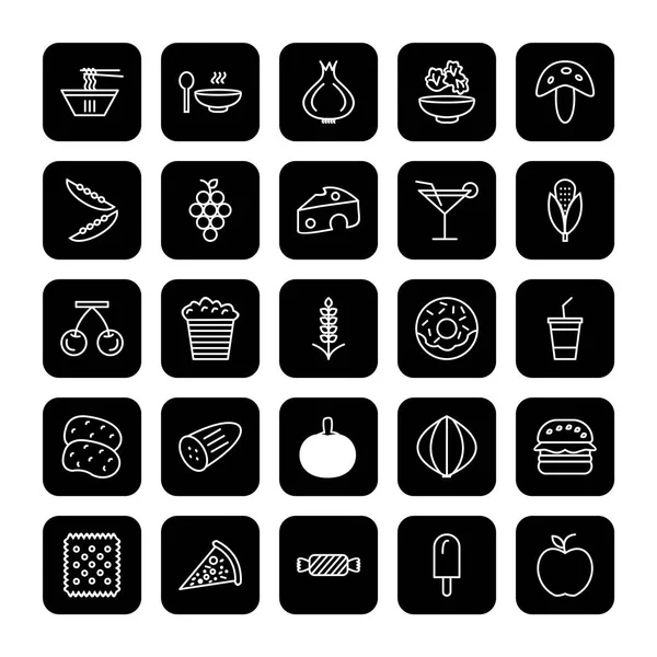 Icono Conjunto Alimentos Para Uso Personal Comercial — Archivo Imágenes Vectoriales