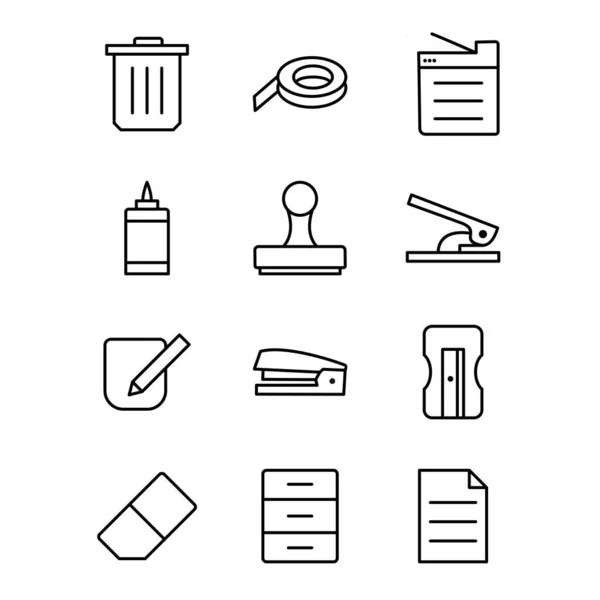 Conjunto Iconos Oficina Para Uso Personal Comercial — Vector de stock