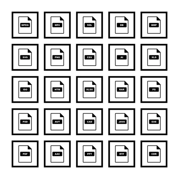 Форматов Файлов Значки Личного Коммерческого Использования — стоковый вектор