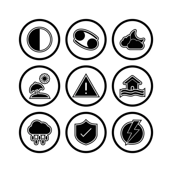 Wettersymbole Für Den Persönlichen Und Kommerziellen Gebrauch — Stockvektor