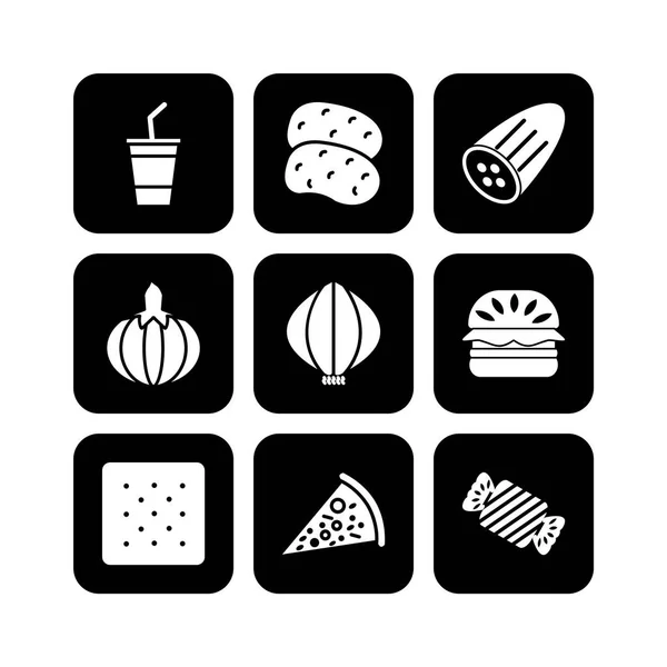 Харчових Іконок Особистого Комерційного Використання — стоковий вектор