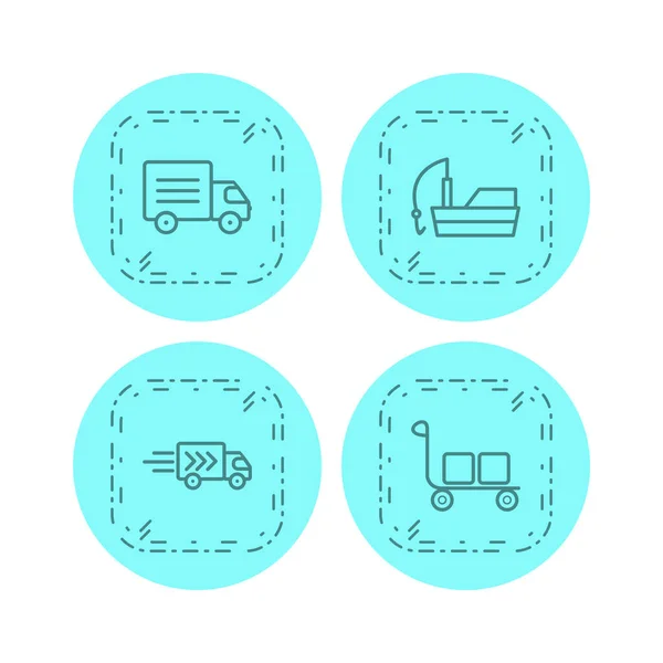 Icon Set Von Transport Für Den Persönlichen Und Kommerziellen Gebrauch — Stockvektor