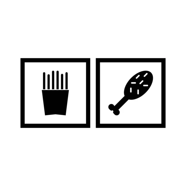 Set Food Icons Isolated White Background — Stock Vector