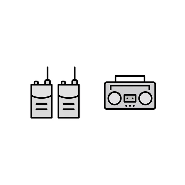 白色背景矢量分离元件上的一组2个电子器件图标 — 图库矢量图片