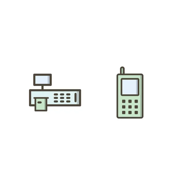 Conjunto Iconos Dispositivos Electrónicos Para Uso Personal Comercial — Archivo Imágenes Vectoriales