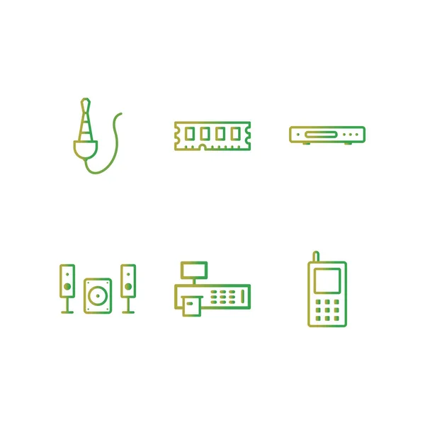 Icônes Appareils Électroniques Pour Usage Personnel Commercial — Image vectorielle