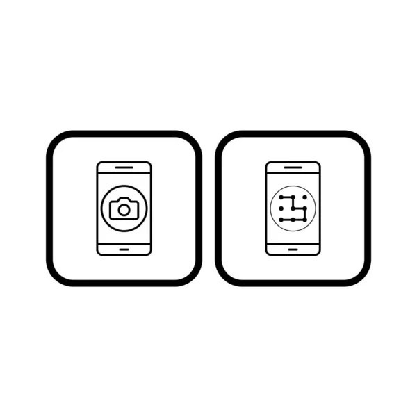 Applications Mobiles Icônes Feuille Isolé Sur Fond Blanc — Image vectorielle