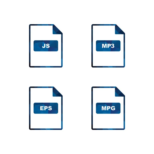 Symbolsets Von Dateiformaten Für Den Persönlichen Und Kommerziellen Gebrauch — Stockvektor