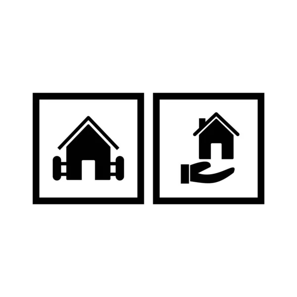Set Real Estate Icons White Background Vector Isolated Elements — Stock Vector