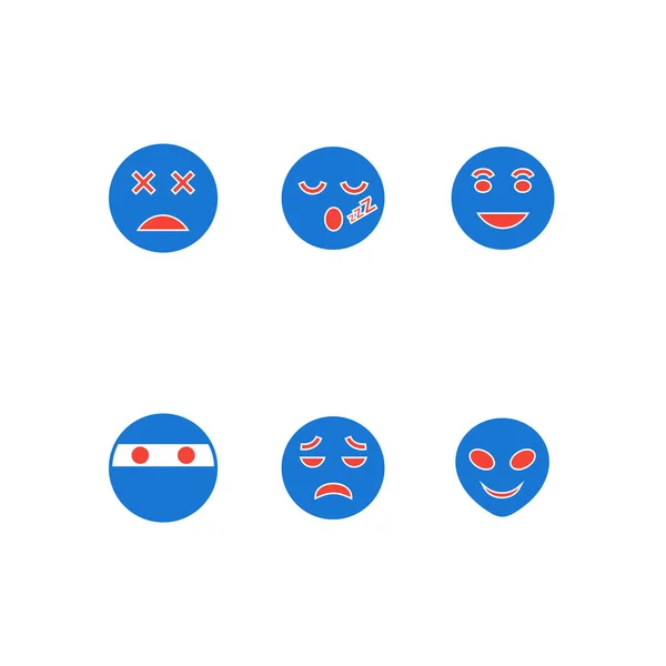 Folha Ícones Emoji Isolada Fundo Branco — Vetor de Stock