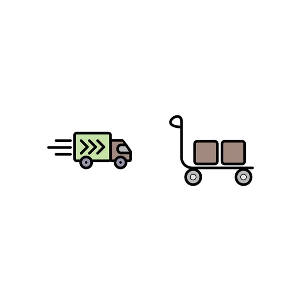 Icon Set Von Transport Für Den Persönlichen Und Kommerziellen Gebrauch — Stockvektor