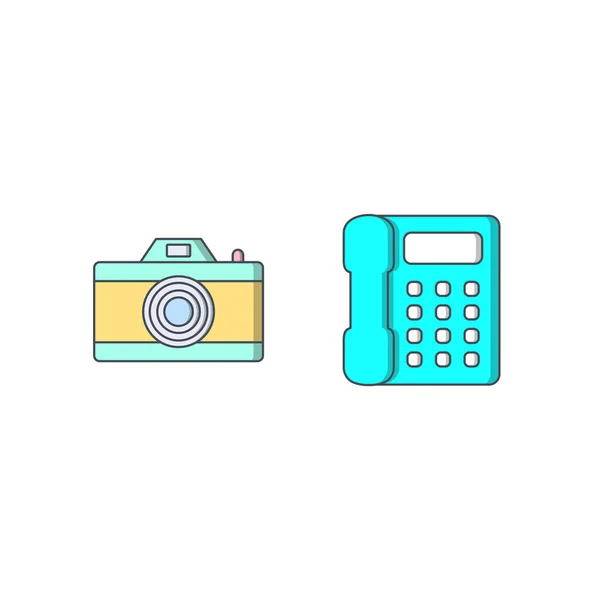 Set Electronic Devices Icons Isolated White Background — Stock Vector