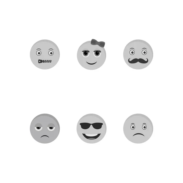 Emoji Ikony Arkusz Izolowany Białym Tle — Wektor stockowy