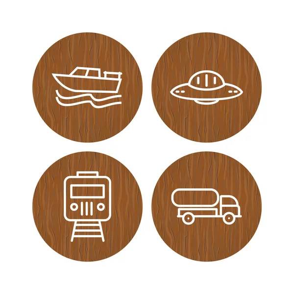 Icon Set Von Transport Für Den Persönlichen Und Kommerziellen Gebrauch — Stockvektor