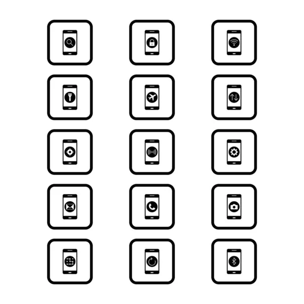 Applications Mobiles Icônes Pour Usage Personnel Commercial — Image vectorielle