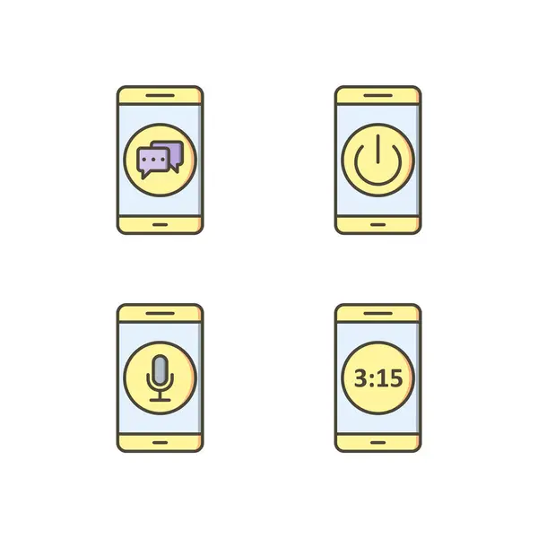 Conjunto Iconos Aplicaciones Móviles Para Uso Personal Comercial — Vector de stock
