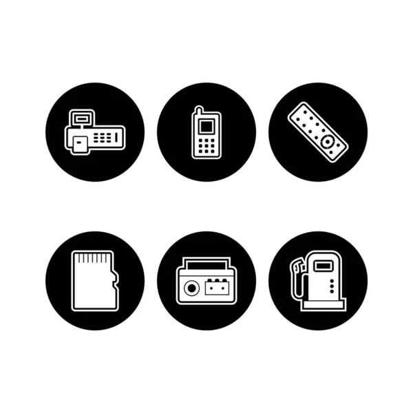 Conjunto Iconos Dispositivos Electrónicos Para Uso Personal Comercial — Archivo Imágenes Vectoriales