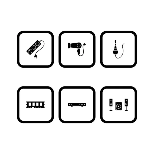 Symbole Für Elektronische Geräte Für Den Persönlichen Und Kommerziellen Gebrauch — Stockvektor