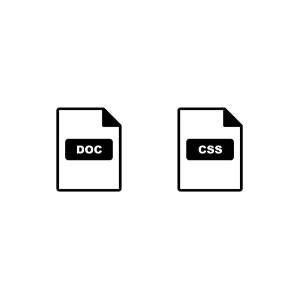 Conjunto Iconos Formatos Archivo Aislados Sobre Fondo Blanco — Vector de stock