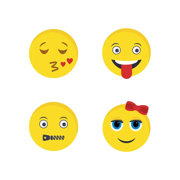 Ikon Uppsättning Emoji För Personligt Och Kommersiellt Bruk — Stock vektor