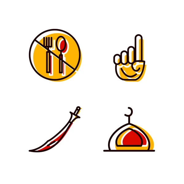 Set Iconos Ramadán Para Uso Personal Comercial — Vector de stock