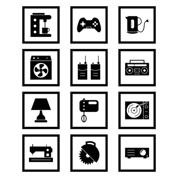 Icon Set Von Elektronischen Geräten Für Den Persönlichen Und Kommerziellen — Stockvektor