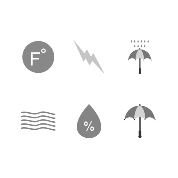 Icone Meteo Uso Personale Commerciale — Vettoriale Stock