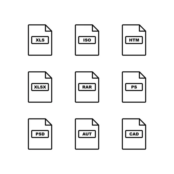 Conjunto Ícones Formatos Arquivo Para Uso Pessoal Comercial — Vetor de Stock