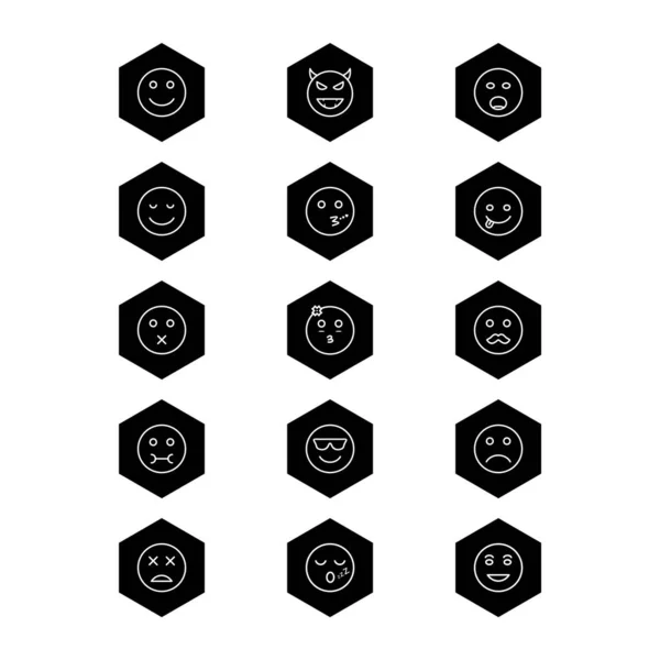 Emoji Symbole Für Den Persönlichen Und Kommerziellen Gebrauch — Stockvektor