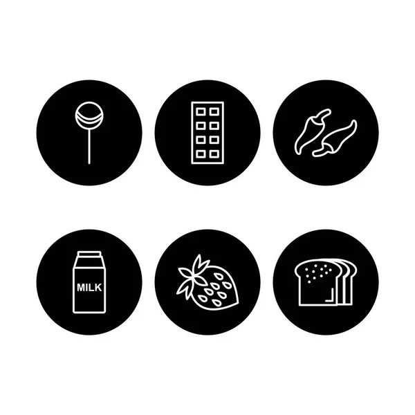 Iconos Alimentos Para Uso Personal Comercial — Vector de stock