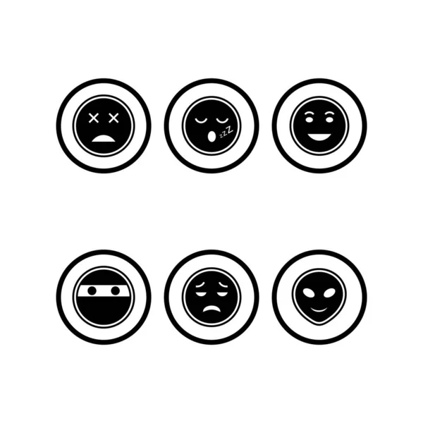 Set Icônes Emoji Isolées Sur Fond Blanc — Image vectorielle