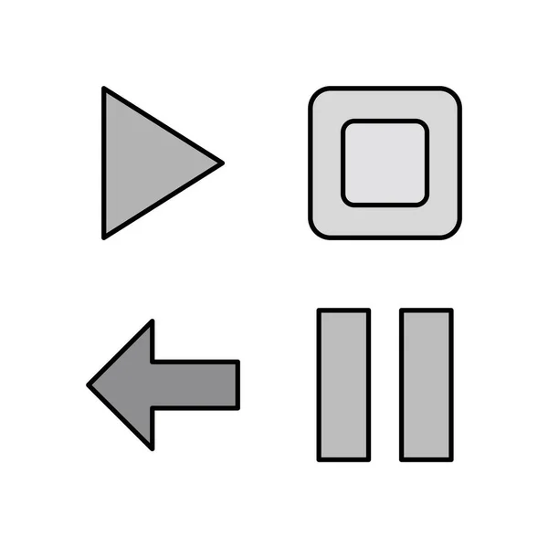 Grundlegende Elemente Icons Sheet Isoliert Auf Weißem Hintergrund — Stockvektor