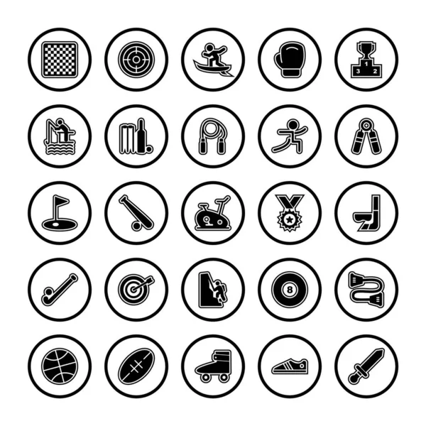 Icon Set Sports Games Personal Commmercial Use — Stock Vector