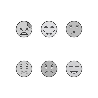 Beyaz Arkaplanda İzole Emoji Simgeleri 6...