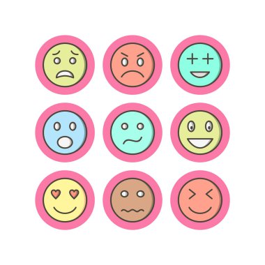 Kişisel ve ticari kullanım için 9 simge emojisi...