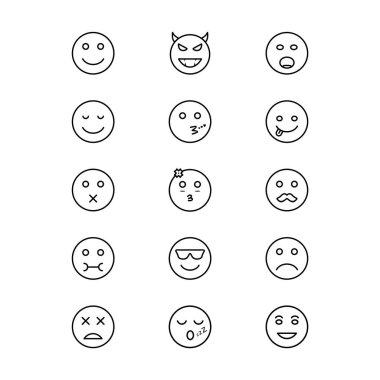 Kişisel ve ticari kullanım için 15 simge emojisi...