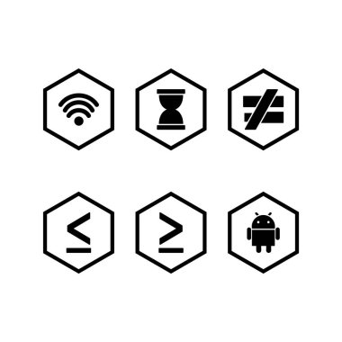 Beyaz Arkaplan Vektörü İzole Edilmiş Elementler üzerine 6 temel element seti Simgesi...